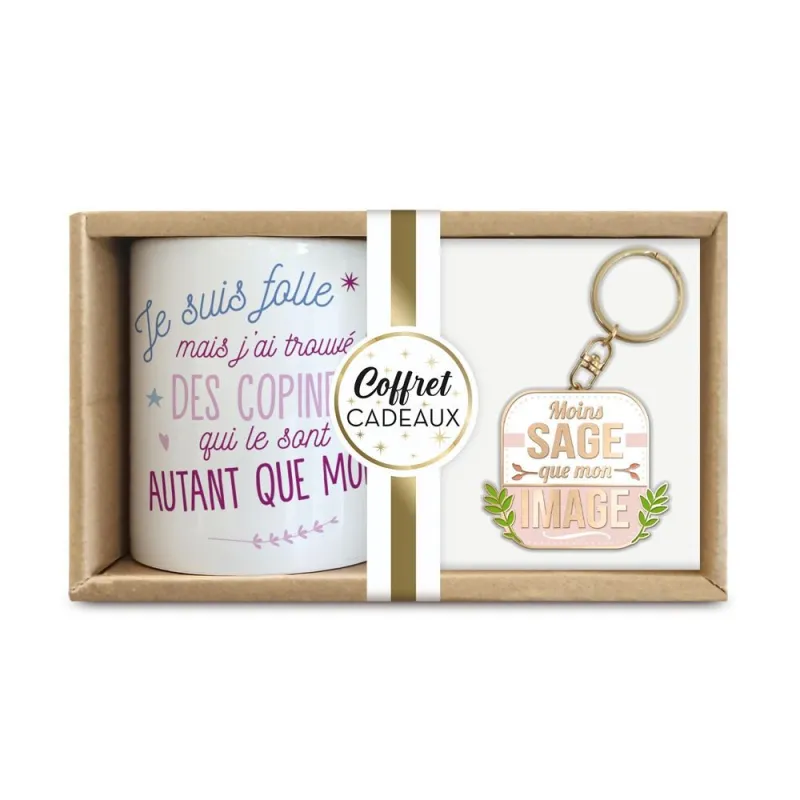 COFFRET MUG PORTE CLE "MOINS SAGE…"
