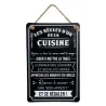 PLAQUE METAL "REGLES...CUISINE"