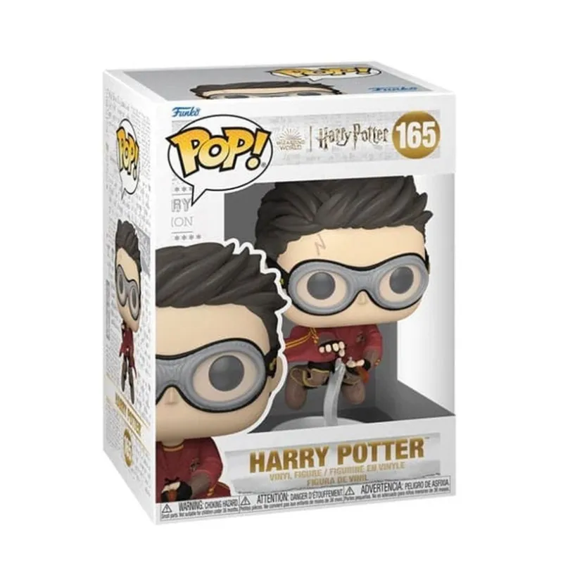 HARRY POTTER - FIGURINE POP 165! HARRY W/BROOM(QUIDDITCH) 9 CM