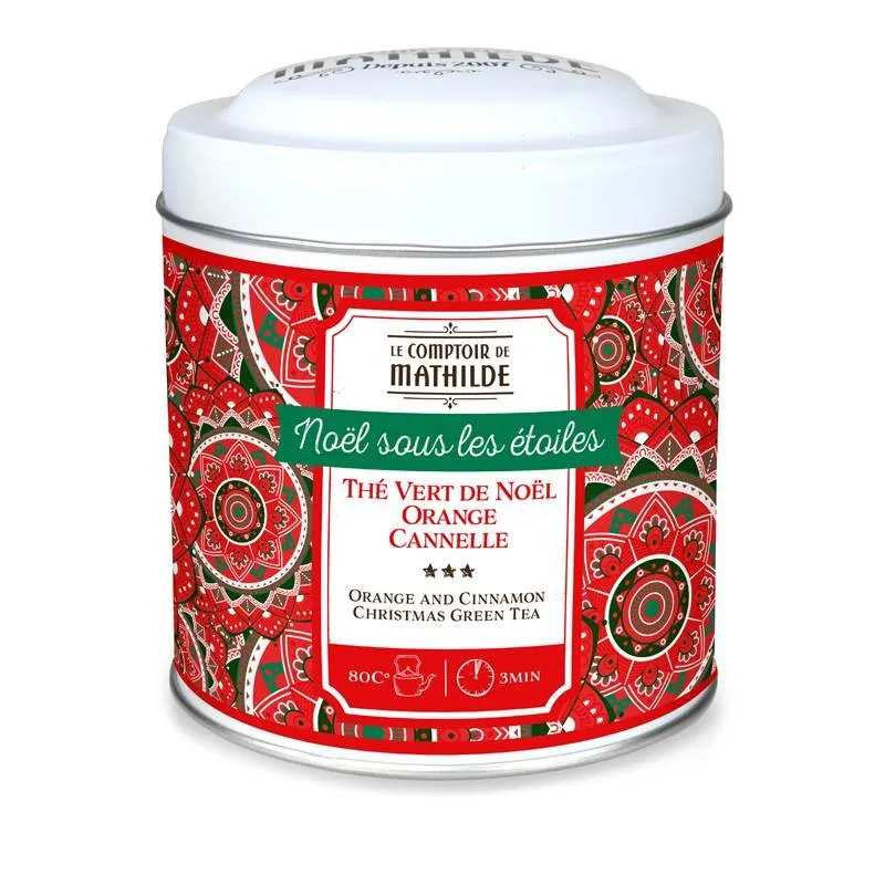 Thé Vert De Noël Orange Cannelle 100G Boite Metal