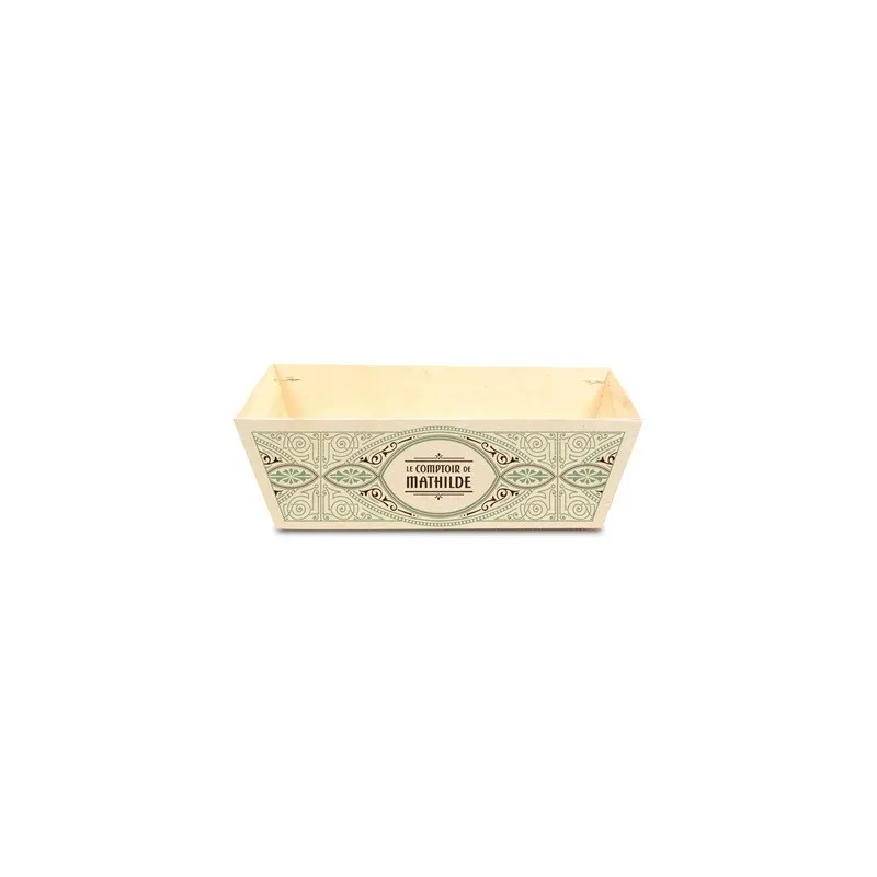 Panier Rectangle Bois Grand Modèle Imprimé Arabesques L25 X P19,5 X H7 Mm