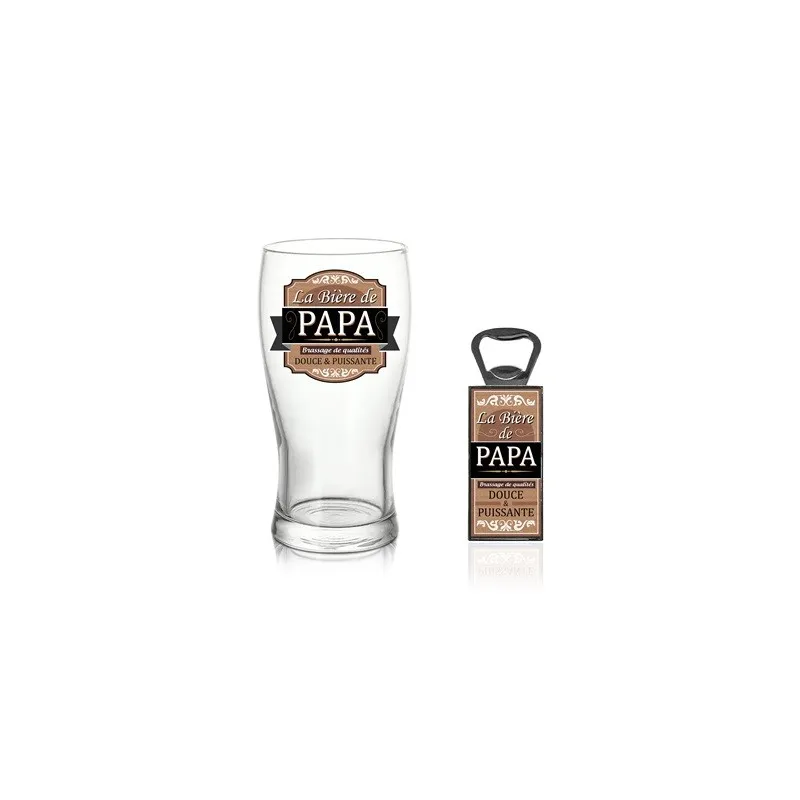 COFFRET VERRE BIERE "PAPA"/