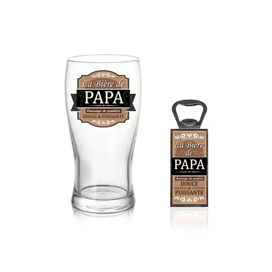 COFFRET VERRE BIERE "PAPA"/