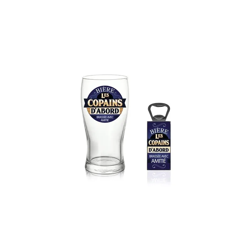 COFFRET VERRE BIERE "LES COPAINS"/