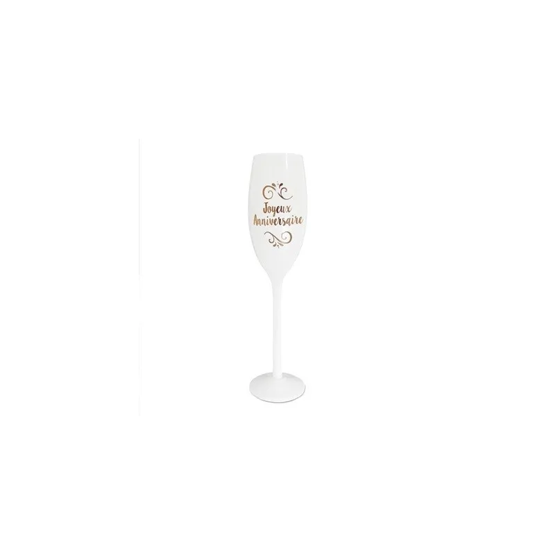 FLUTE BLANCHE ROSE DORE JOYEUX ANNIV