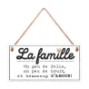 PLAQUE BOIS "LA FAMILLE..."20X10CMS