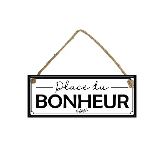 PLAQUE METAL "PLACE DU BONHEUR"