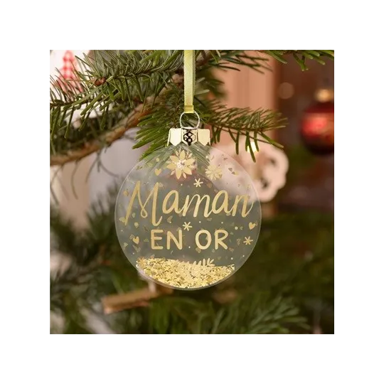 BOULE DE NOEL "MAMAN EN OR"