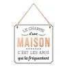 PLAQUE BOIS "CHARME MAISON" 20X20CMS