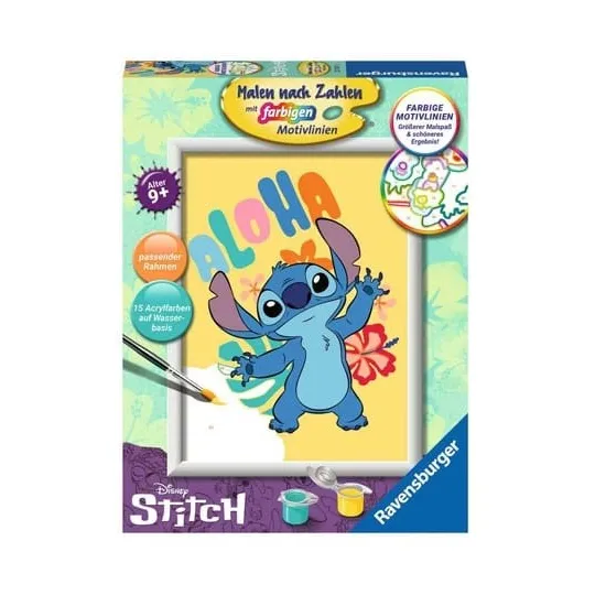 Disney set de peinture par numéros Aloha Stitch 18 x 24 cm *ALLEMAND* - Emballage abîmé