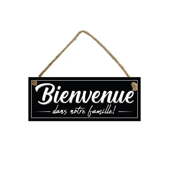 PLAQUE METAL "BIENVENUE...FAMILLE"