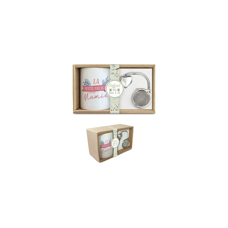 COFFRET MUG BOULE A THE "MAMIE"