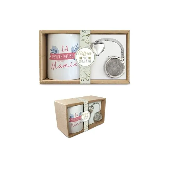 COFFRET MUG BOULE A THE "MAMIE"