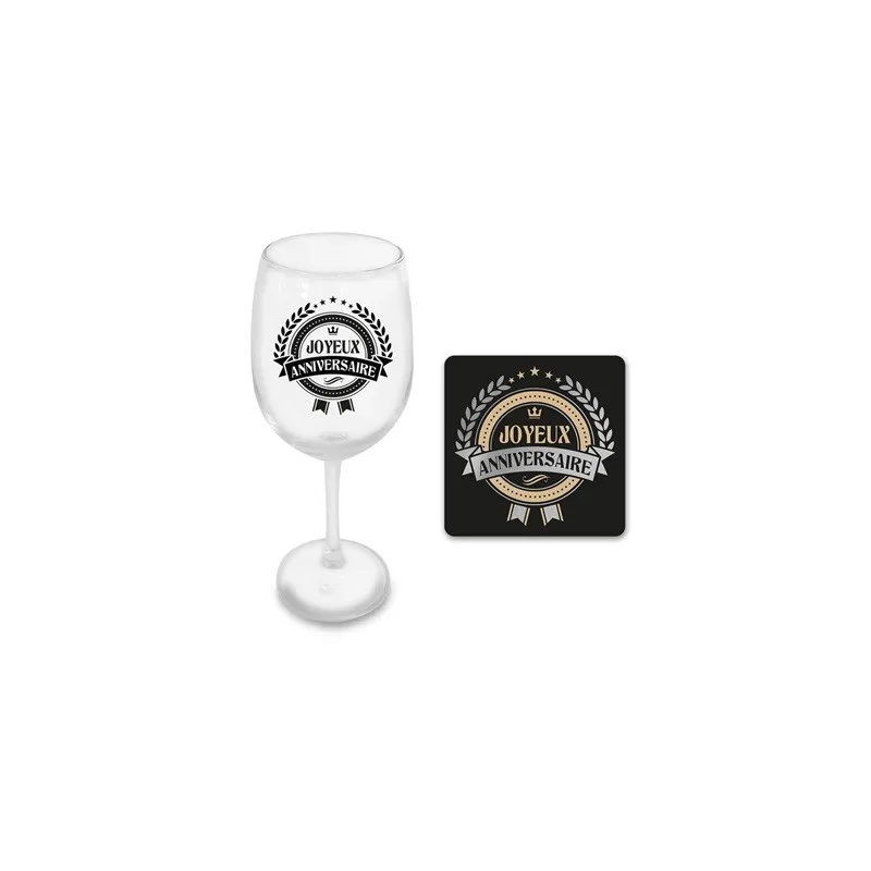 COFFRET VERRE A VIN ANNIVERSAIRE