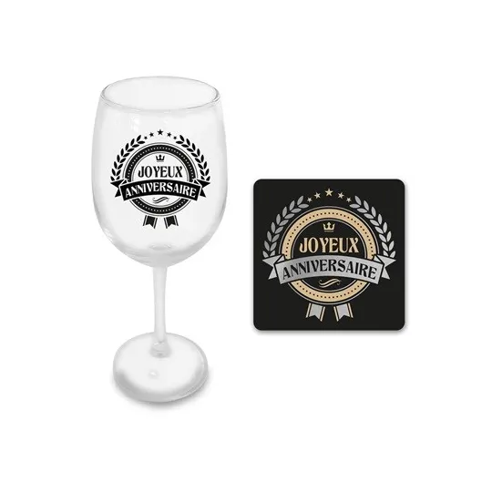 COFFRET VERRE A VIN ANNIVERSAIRE