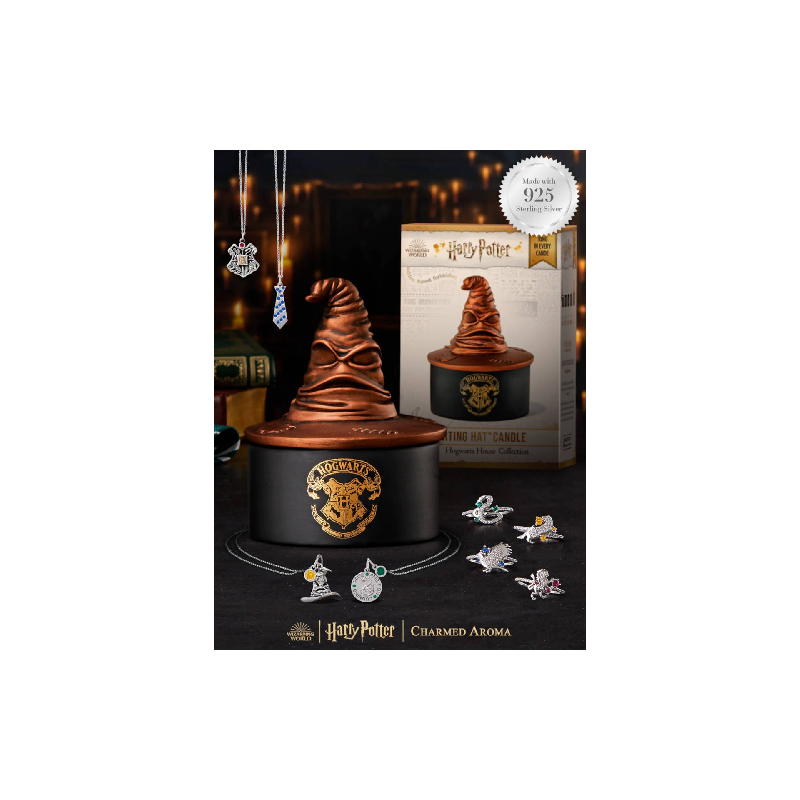 Bougie parfumée Harry Potter Choixpeau magique - Argent sterling 925 Poudlard (bague) Serpentard Taille 8 L (18,19 mm) 57/58