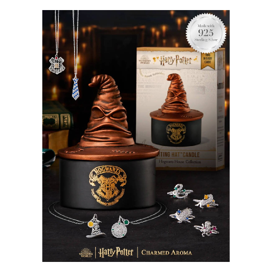 Bougie parfumée Harry Potter Choixpeau magique - Argent sterling 925 Poudlard (bague) Serpentard Taille 8 L (18,19 mm) 57/58