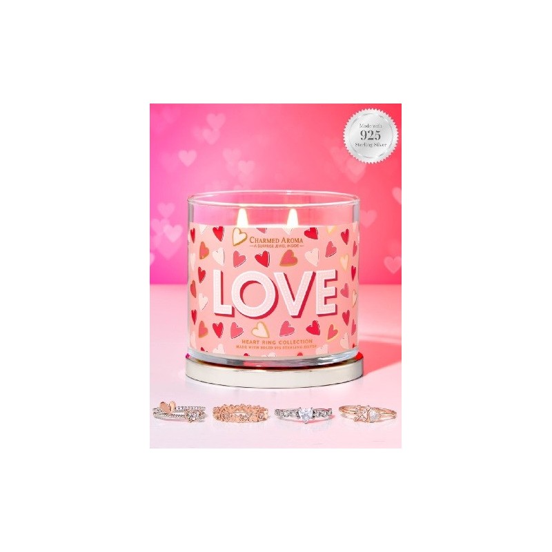 Bougie parfumée Love - Argent sterling 925 coeur (Bague)