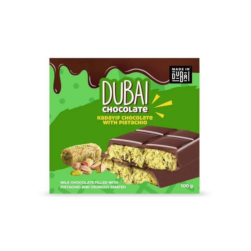 Dubai Chocolate Kadayif Chocolate with Pistachio 100g