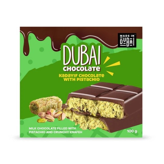 Dubai Chocolate Kadayif Chocolate with Pistachio 100g