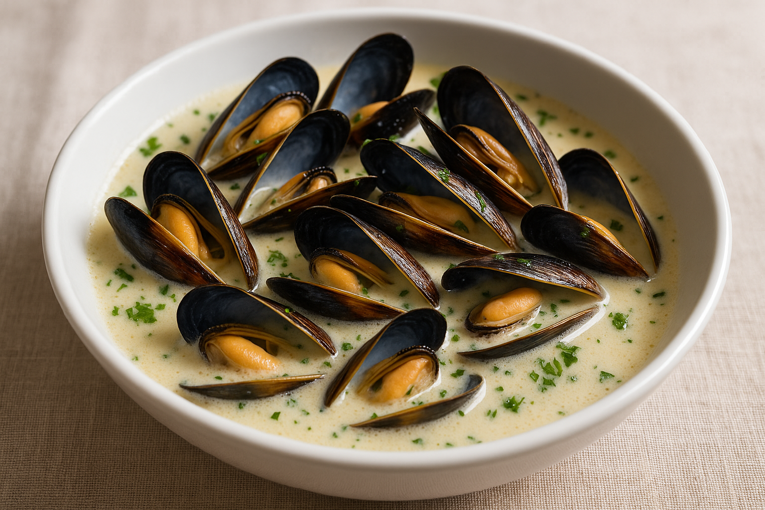 Soupe marinière aux moules