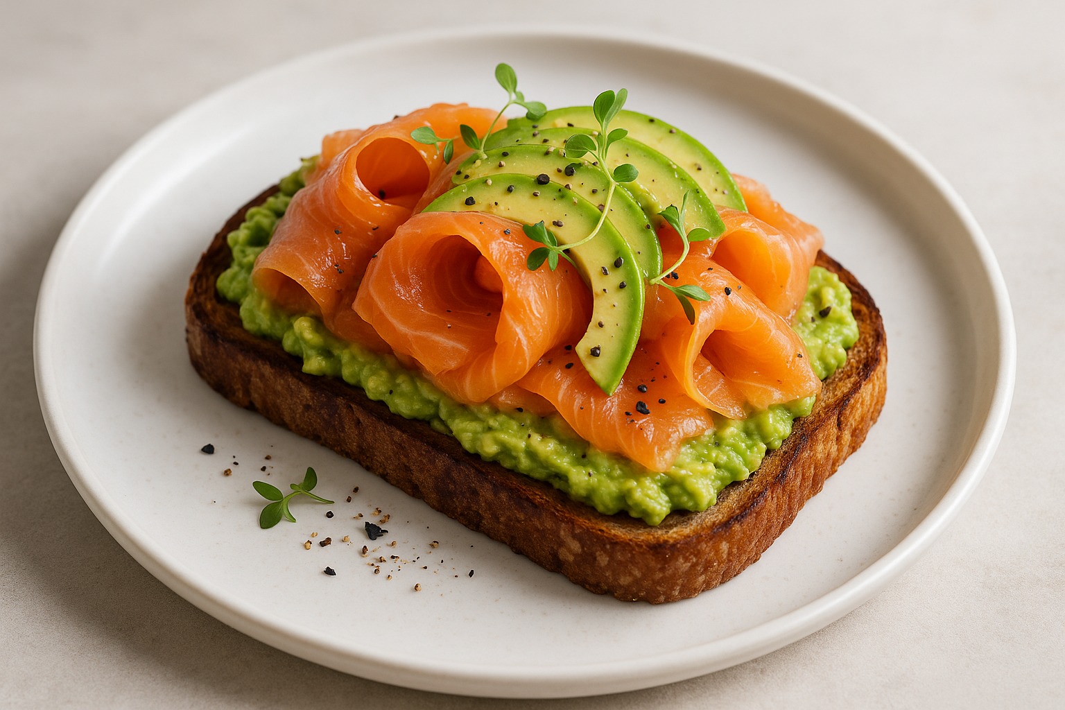 Toast au saumon et à l’avocat