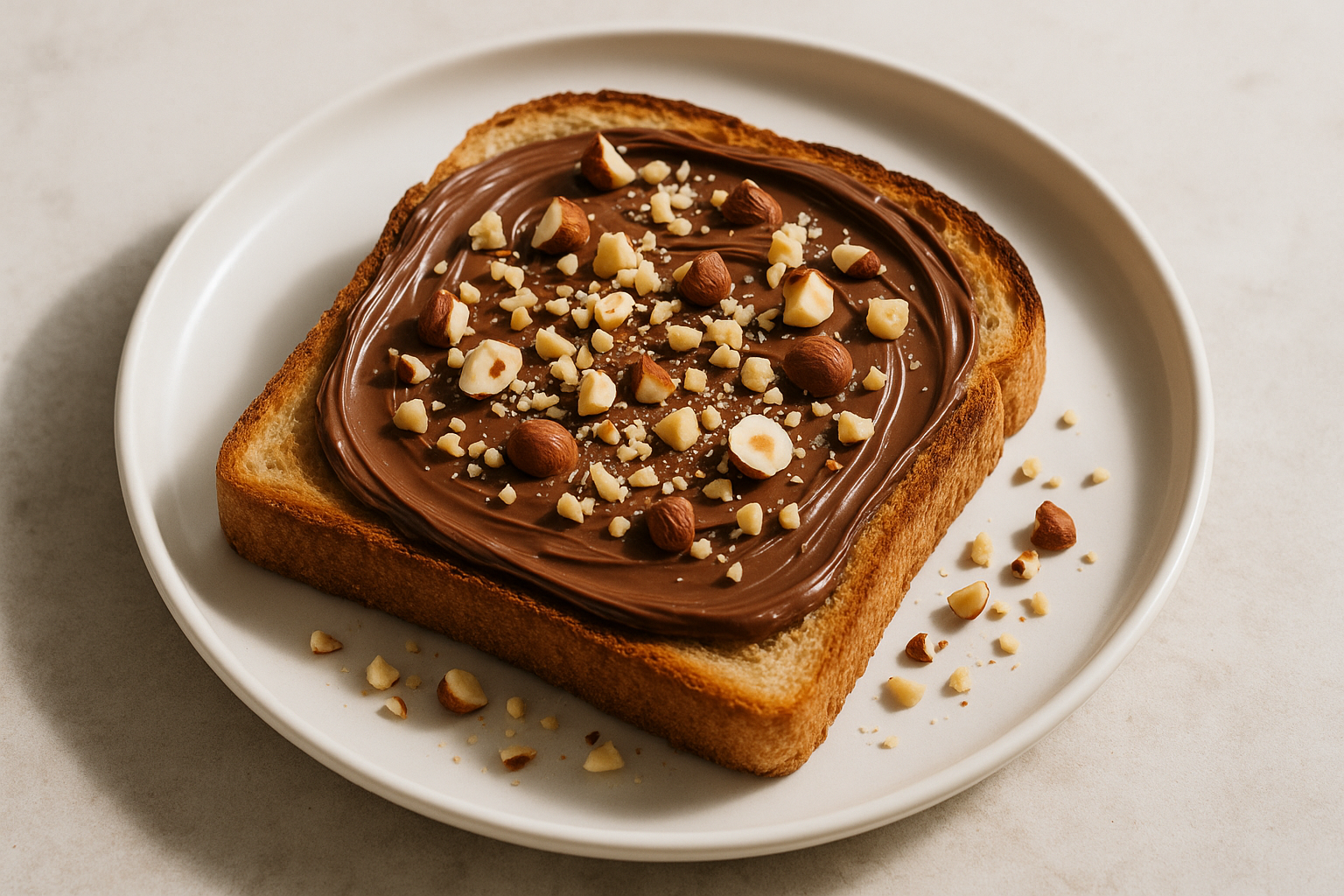 Toasts au chocolat et aux noisettes