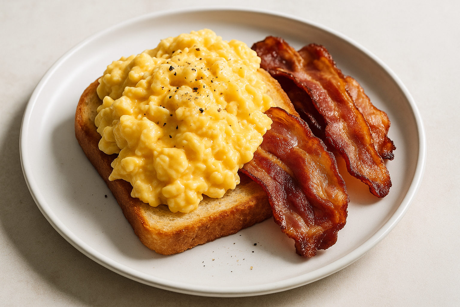 Toast aux Œufs Brouillés et Bacon