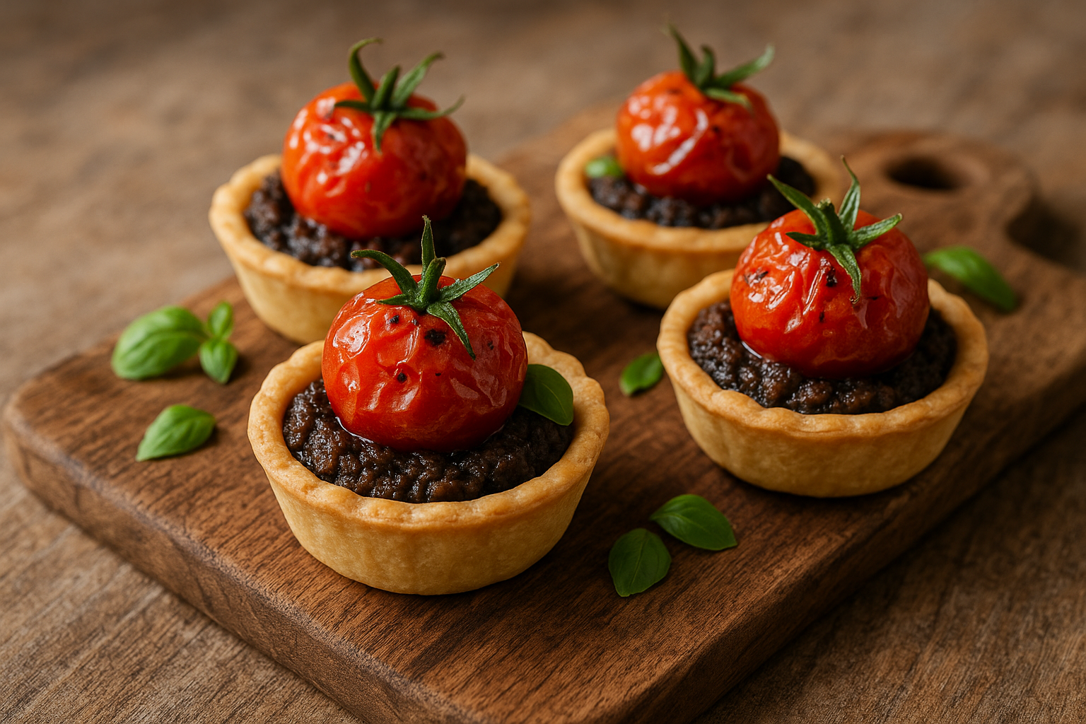 Mini-Tartelettes à la Tapenade & Tomates Confites