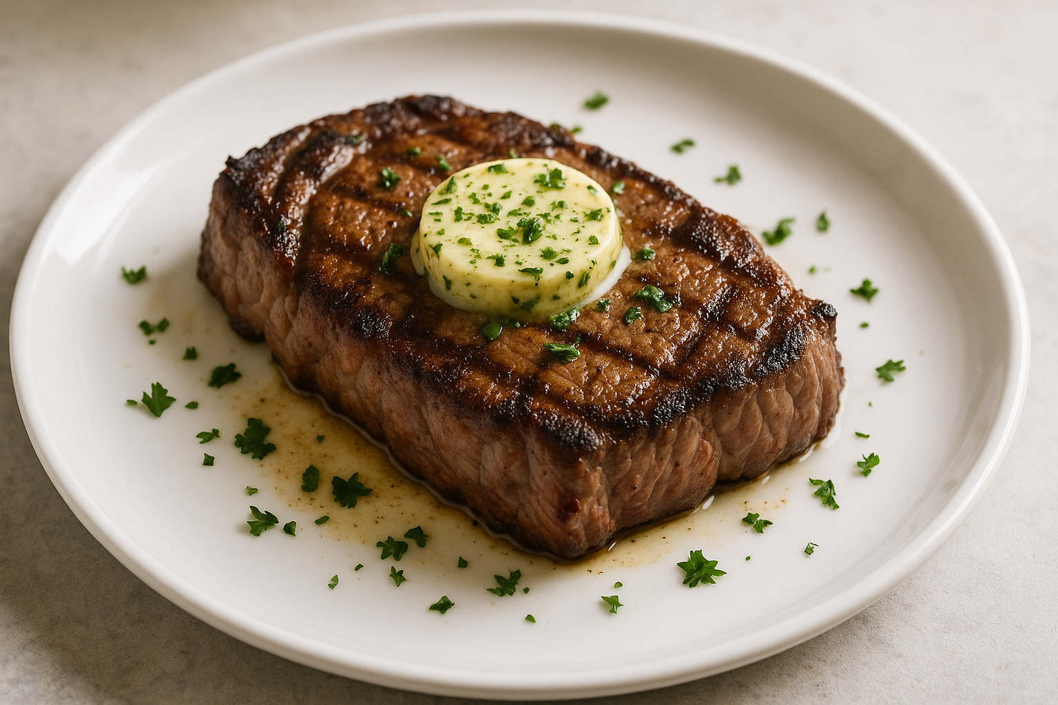 Steak Classique au Beurre & aux Herbes