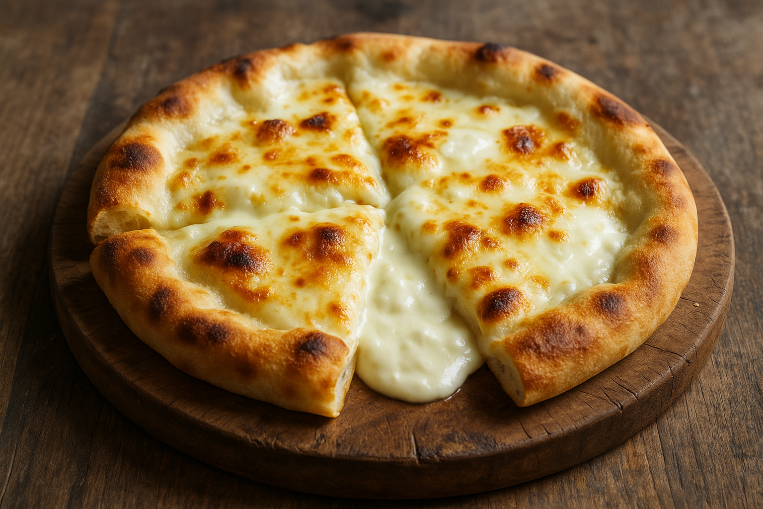 Focaccia au fromage, avec du stracchino (fromage italien crémeux) ou de la mozzarella