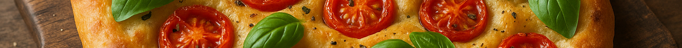 Focaccia aux tomates cerises et basilic