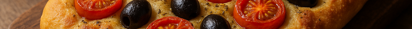 Focaccia aux Tomates et aux Olives Noires