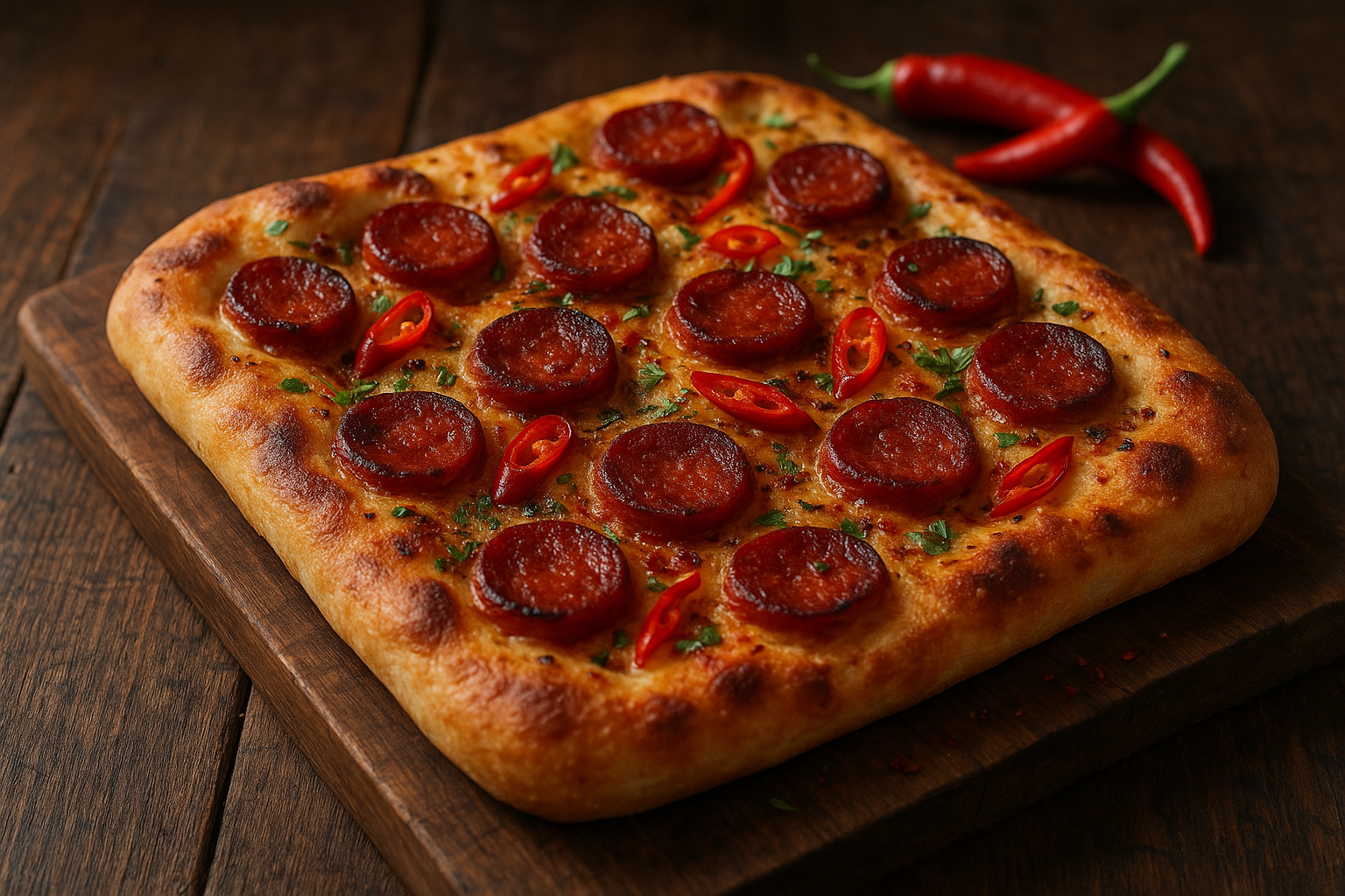 Focaccia Épicée au Chorizo et au Piment