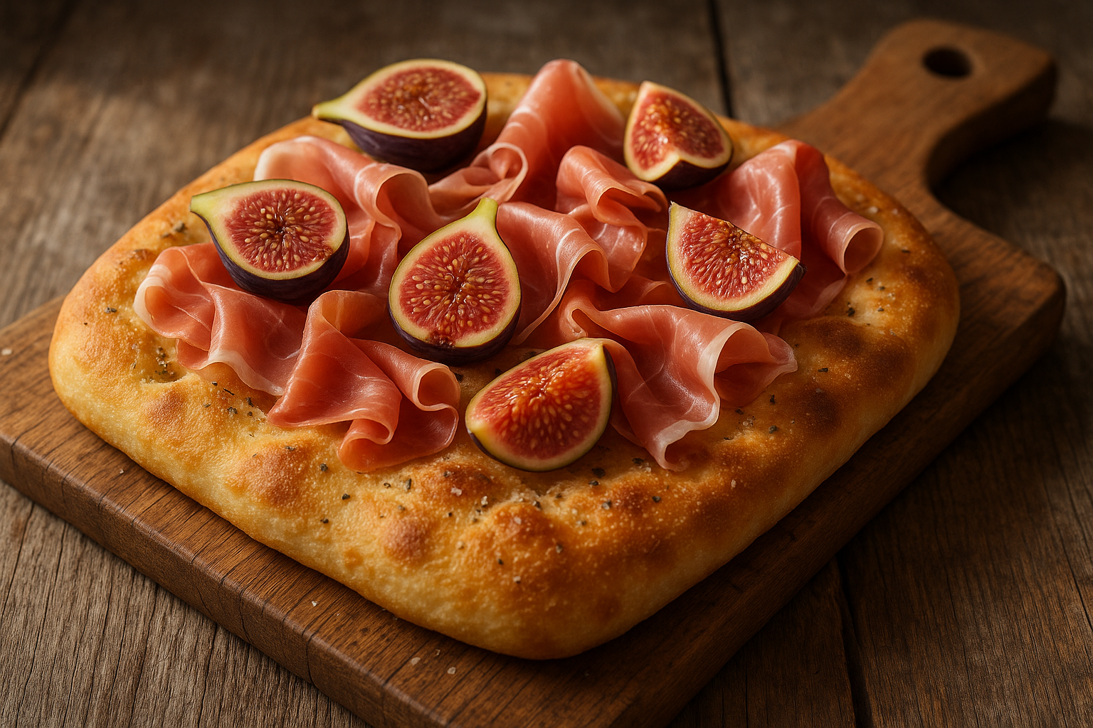 Focaccia au jambon de Parme et aux figues