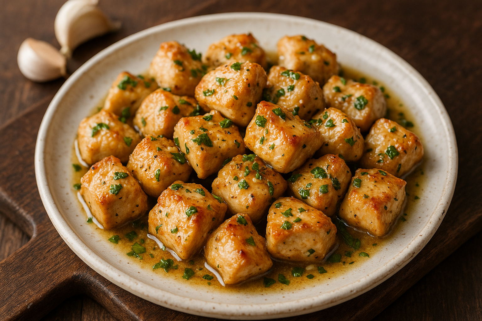 Bouchées de poulet au beurre et à l’ail