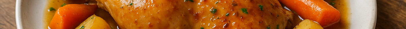 Poulet à la française, pommes de terre et carottes