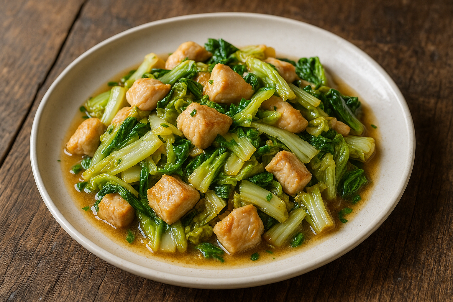Sauté de poulet et chou chinois (pour 4 personnes)
