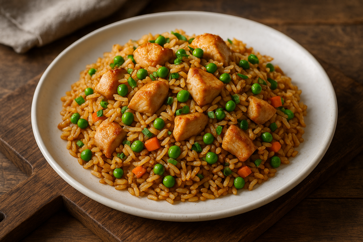 Riz Frit au Poulet Facile et Savoureux