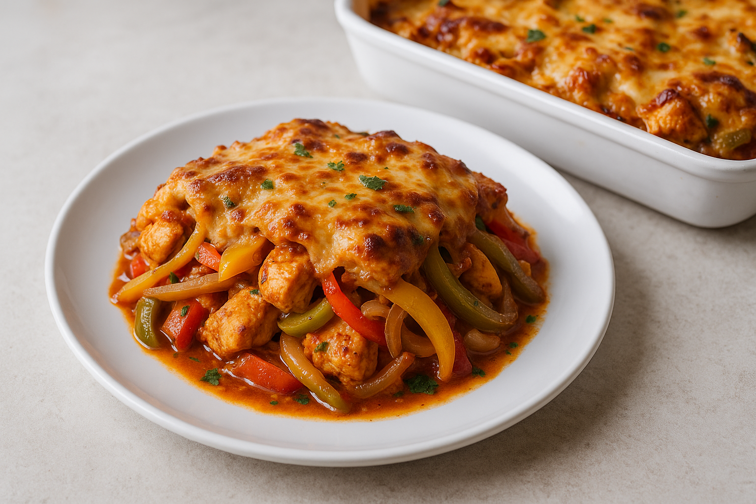 Casserole de fajitas au poulet