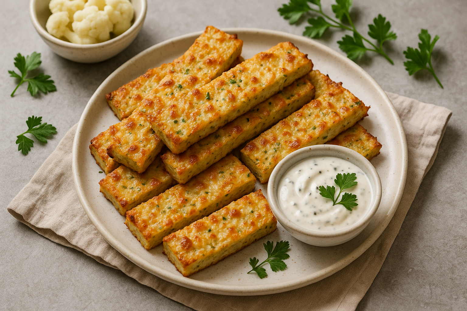 Gressins au chou-fleur et au fromage