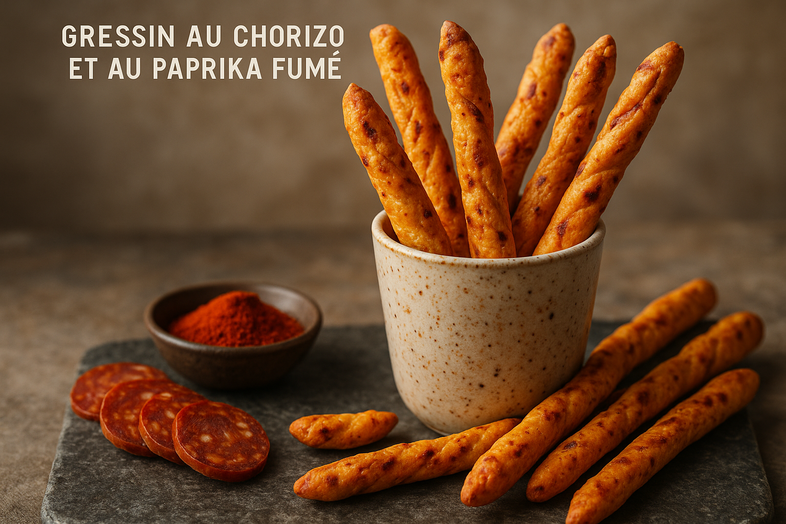Gressins au chorizo et au paprika fumé
