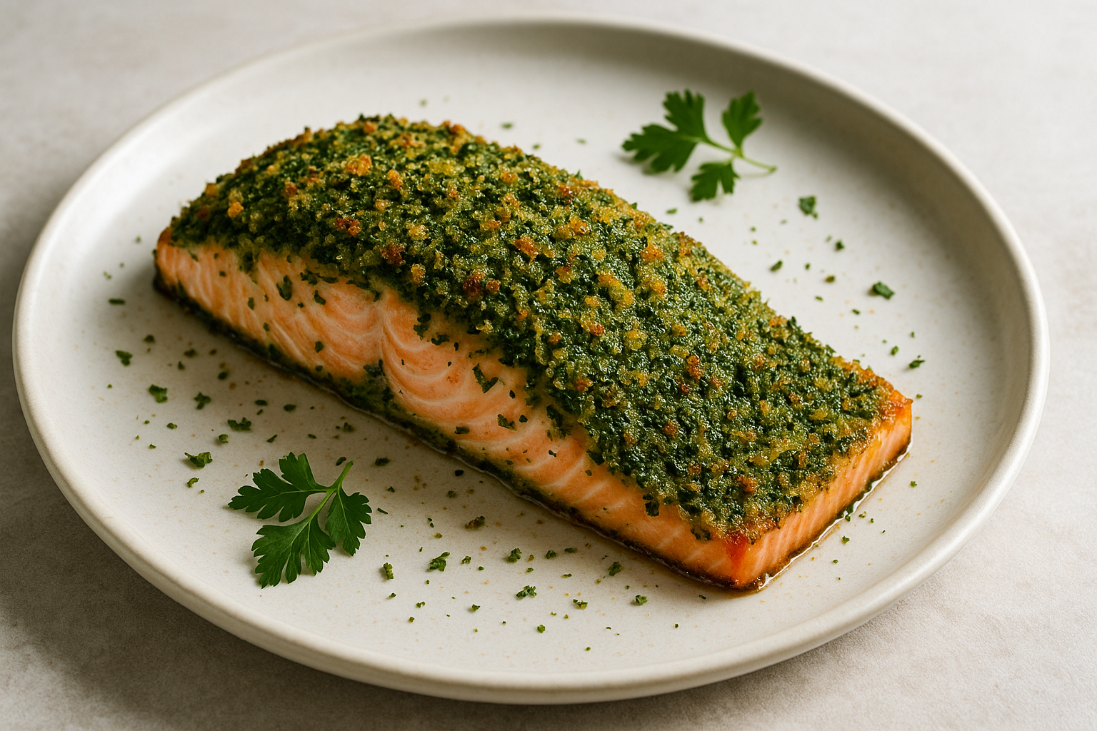 Saumon en croûte d’herbes (pour 4 personnes)