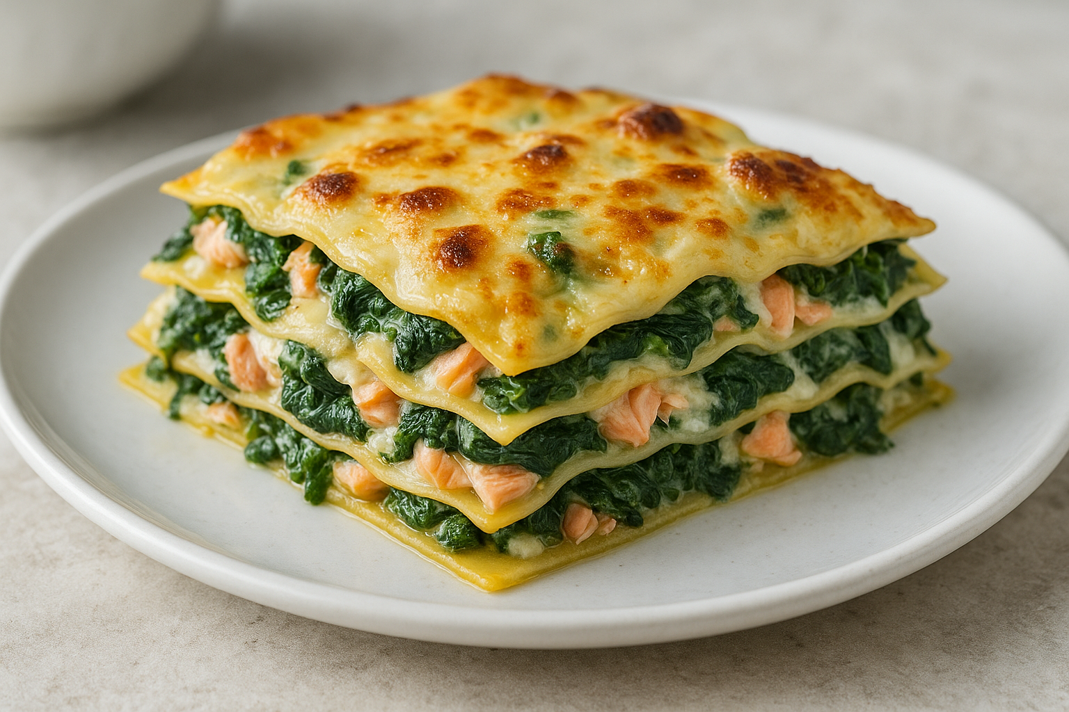 Lasagnes au saumon et aux épinards (pour 6 personnes)