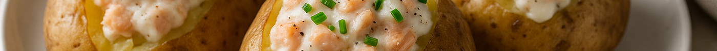 Pommes de terre farcies au saumon et à la crème