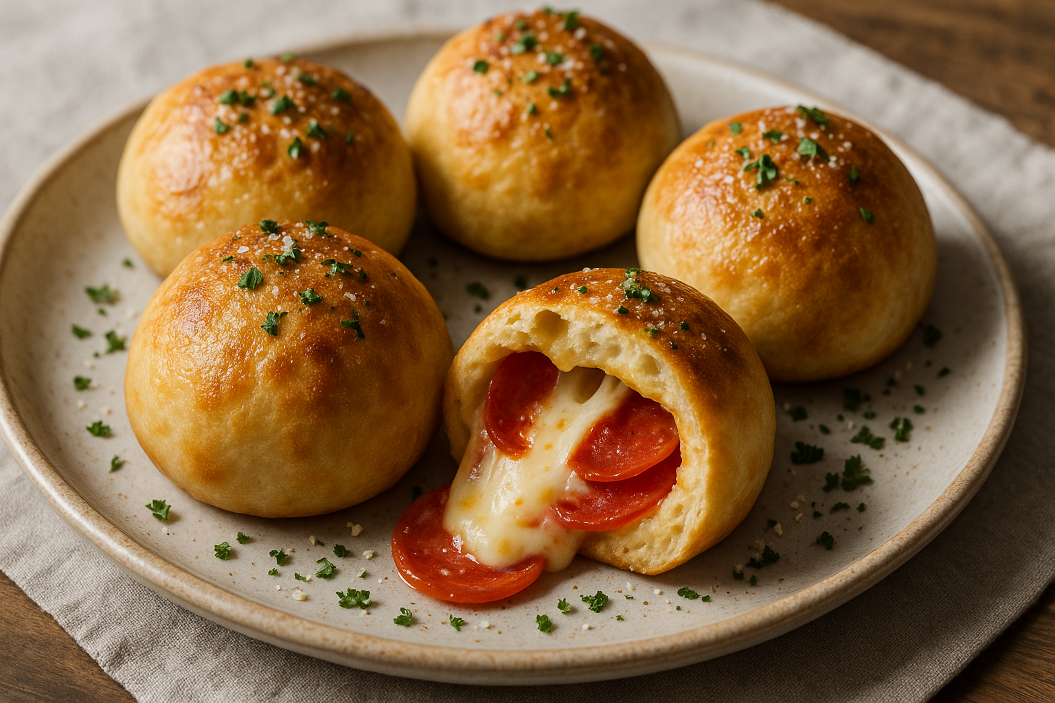 Bombes à pizza mozzarella & pepperoni (12 pièces environ)
