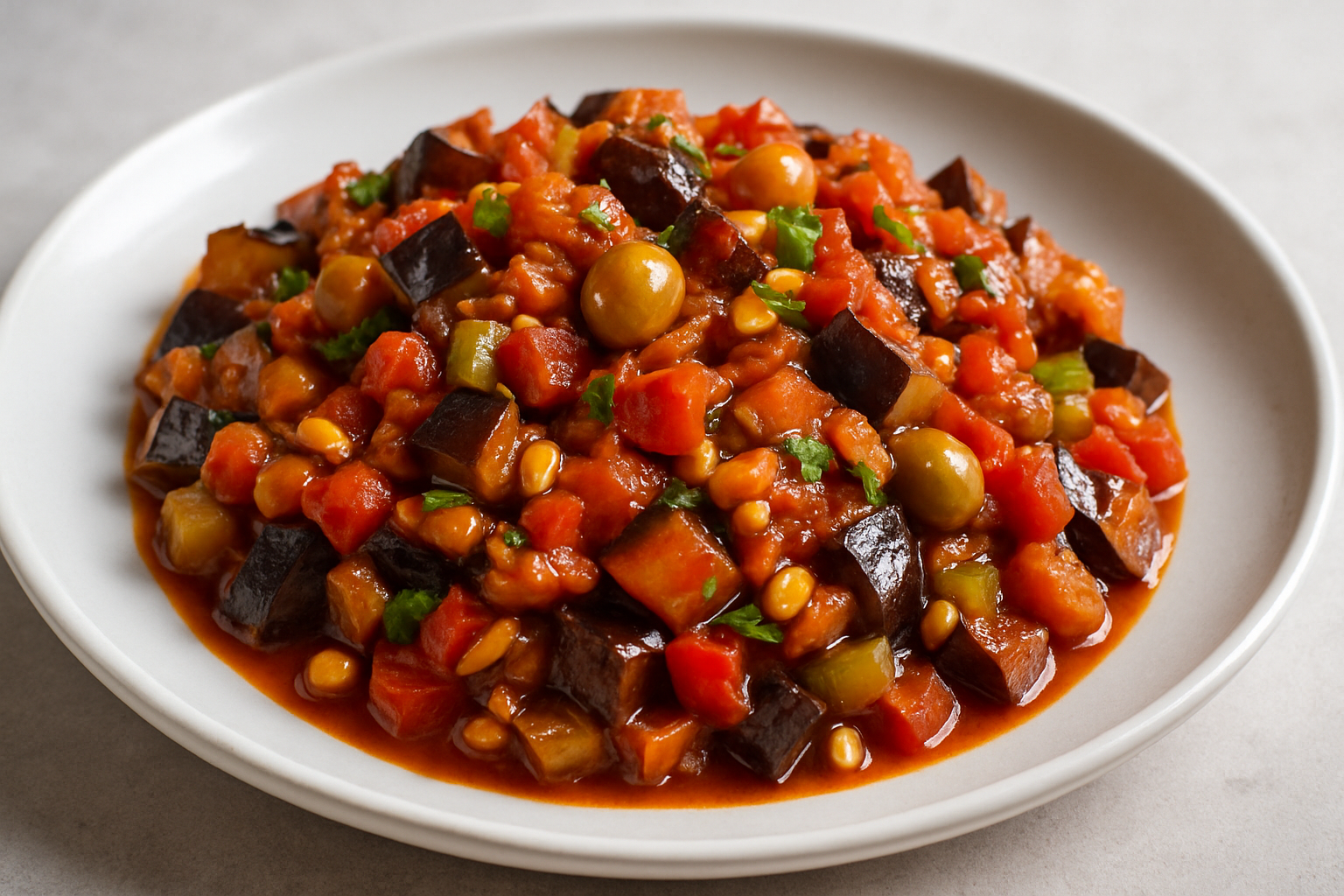 Caponata d’aubergines sicilienne (4 à 6 personnes)