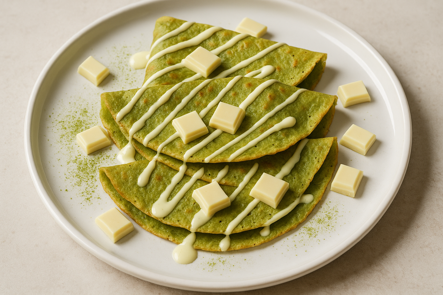 Crêpes Matcha & Chocolat Blanc