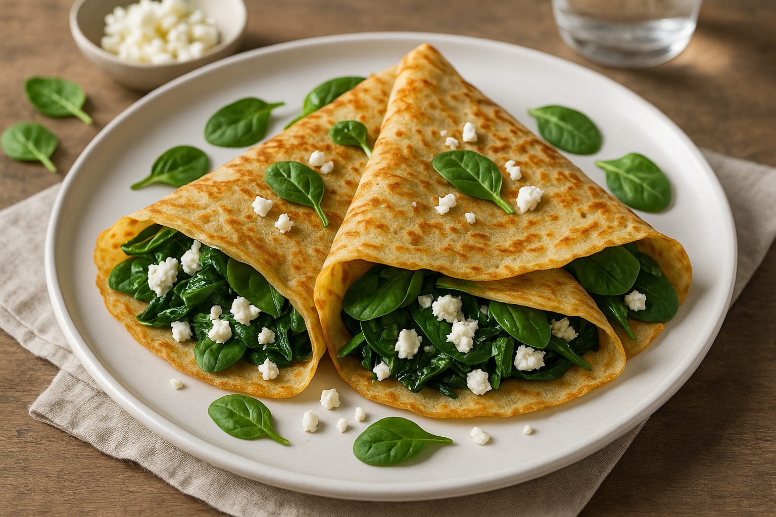 Crêpes Salées aux Épinards et Feta