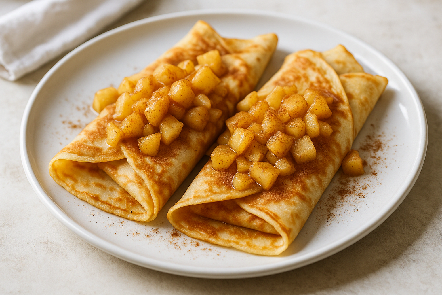 Crêpes aux Pommes et à la Cannelle